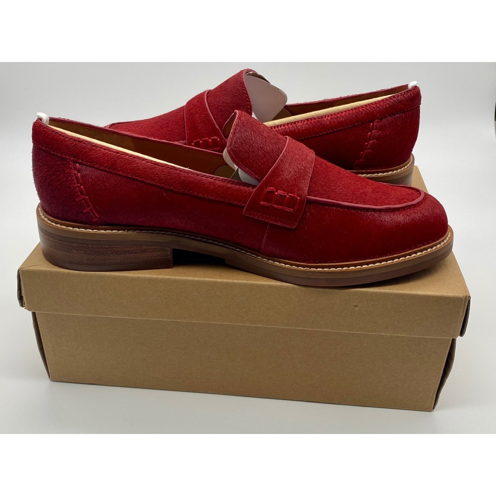Lucky Brand Salima 2 Red Haircalf Penny Loafers Bossa Nova Womens 12M LK-SALIMA2 - Picture 5 of 9